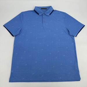 G/FORE‎ Polo Shirt Men's XXL Blue Dawn Striped Logo Golf Performance NWT